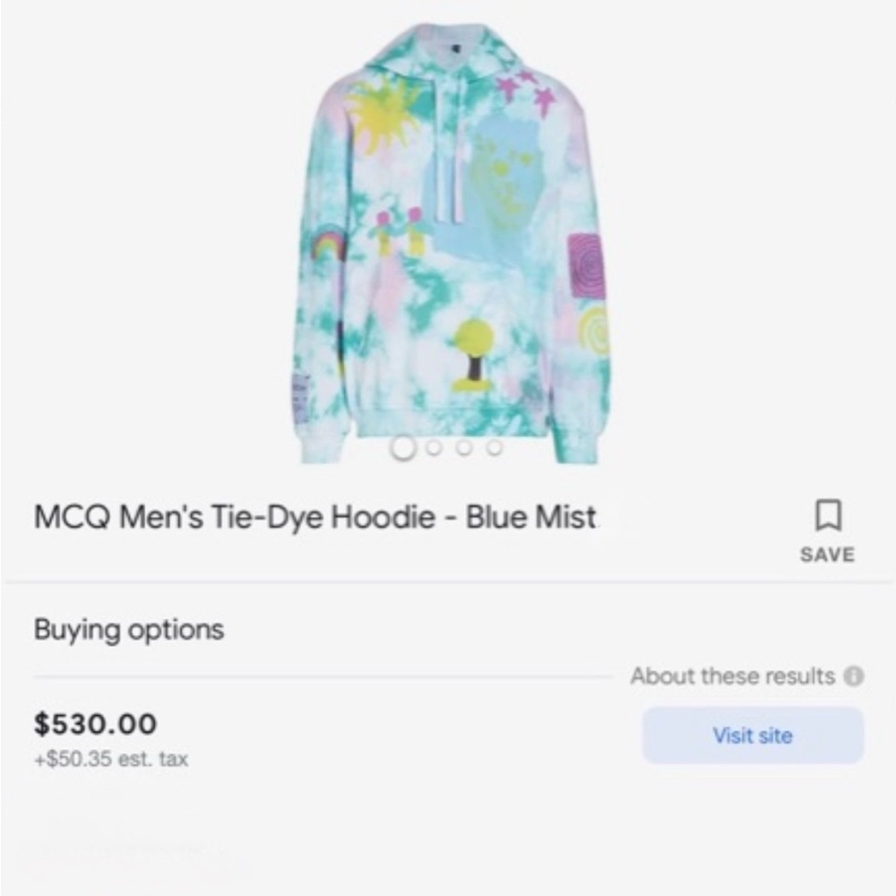 McQ by Alexander McQueen Multicolor Tie-Dye Hoodie - Picture 7 of 7
